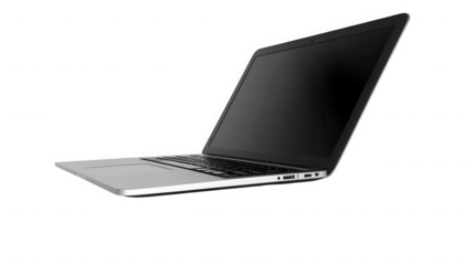 Sleek modern laptop computer for professional use cases on transparent background