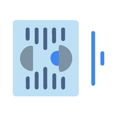 Abstract icon of equalizer or audio waves, minimalist design in blue tones