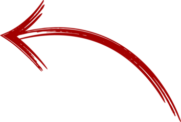 A dynamic red brushstroke forms a curved arrow pointing to the right