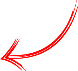 A vibrant red arrow pointing left on a stark black background