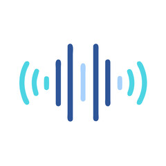 Abstract sound wave visualization on black background with rounded bars