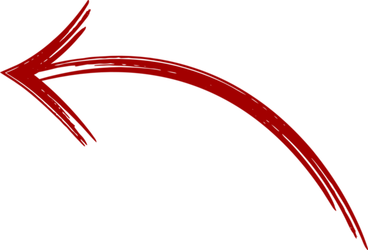 A dynamic red brushstroke forms a curved arrow pointing to the right