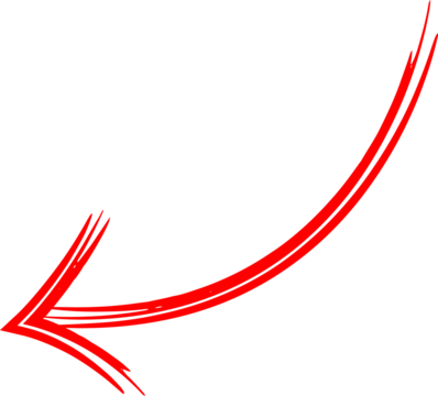 A vibrant red arrow pointing left on a stark black background