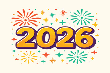 Bright and colorful 2026 new year s celebration