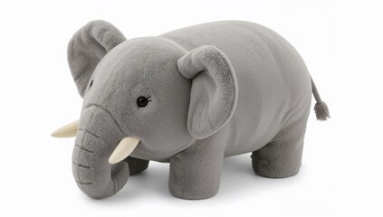Obraz premium Adorable elephant plush toy for children room decor, soft animal ottoman, cozy nursery seating, modern kids bedroom furniture accent