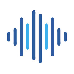 Abstract Blue Sound Waveform Equalizer on Black Background for Audio and Music