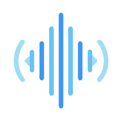 Minimalist Blue Soundwave on Black Background, Representing Audio Signals and Technology