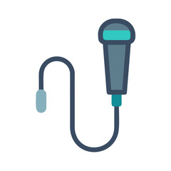 Isolated stylized vector microphone graphic on black background for presentations or karaoke