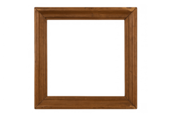 Wooden frame offering a classic border for various content, isolated object on transparent background