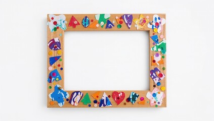 Colorful wooden picture frame for children room furniture decor  handcrafted kids wall art display