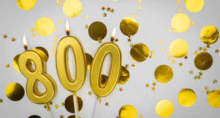 800 online community fans. 800 followers card. social networks, blogs and subscribers card. Festive...