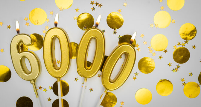 6k online subscribers or community fans. 6000 followers card. Banner. Festive background social media celebration.