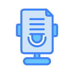 Stylized icon of a digital document on a stand, representing online data