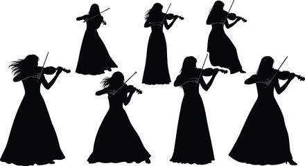 Side Profile Silhouette Collection of Standing People, Male and Female Figures in Casual and Business Attire for User Interface Design and Avatar Vector Graphics Isolated on White.