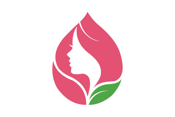 Obraz premium Beauty and Nature Fusion, Floral Silhouette of a Woman, Feminine Symbol, Floral Beauty Logo, Pink and Green Design. Resize and editable, ES 10.