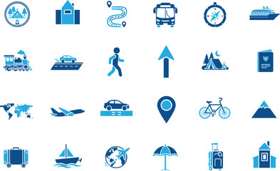Fototapeta premium Location Map and Route Navigation Icon