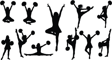 Extensive Mixed Fitness Silhouette Collection, Figures Running, Stretching, Performing Handstands, Planks, and Dynamic Workouts for Health, Gymnastics, and Sport Vector Design Isolated.