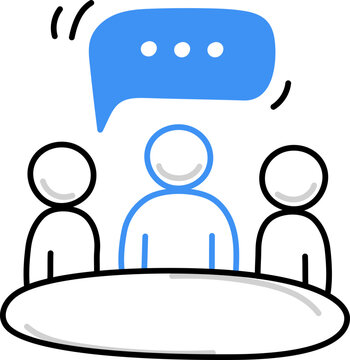 Discussion table business people icon