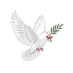 Obraz premium Illustration of a red winter mitten with a snowflake design on a light blue background with snow dots on transparent background