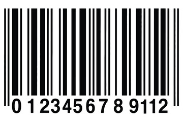EAN-13 Barcode Vector, isolated on clean white background, product identification code, retail scanning symbol, UPC alternative, inventory management, packaging label, retail and logistics barcode ill