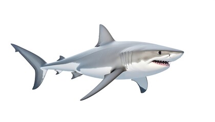 Naklejka premium Side view of a great white shark