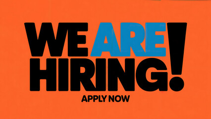 we are hiring bold poster with apply now call to action