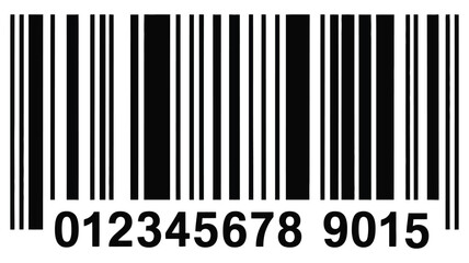 EAN-13 Bar Code Isolated on White Background, EAN13 QR Code Cut Out, barcode vector stock illustration, product identification, retail scanning symbol, packaging label, inventory management, commercia