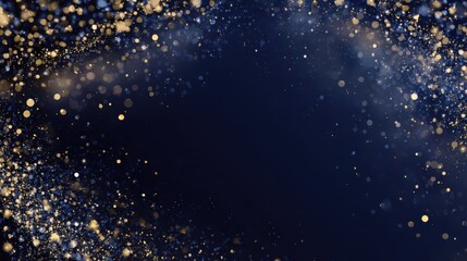 A black and blue iridescent background with golden sparks at the corners. a feeling of luxury.
