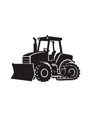 Naklejka premium Silhouette of a tractor with a blade