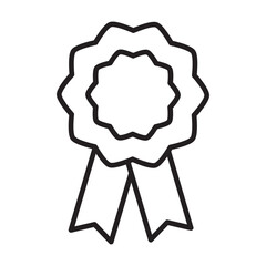 Excellence Achievement Award Detailed Black and White Ribbon Illustration for Recognition Success and Winner Concepts in