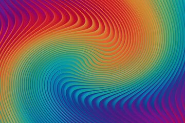 Abstract colorful swirl background with a rainbow gradient and wavy lines
