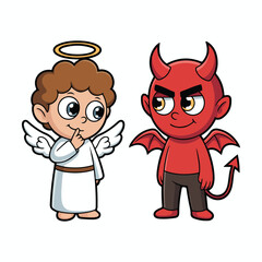 Cute Angel and Devil Conscience