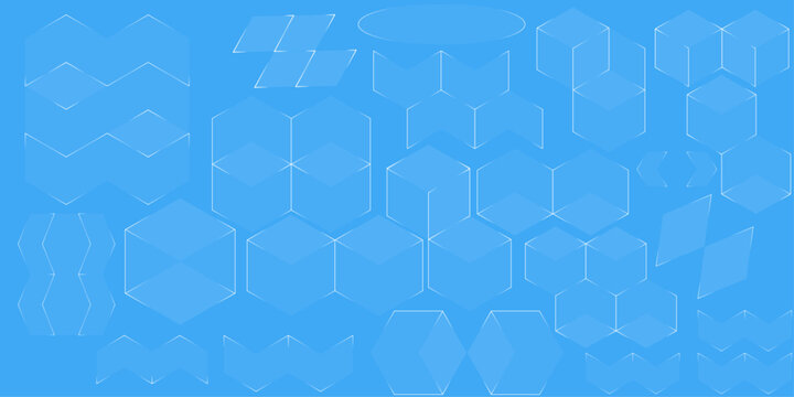 Light frame liquid glass texture with soft effect modern transparent frame shapes for design and morphism style glossy interface, liquid glass panels and elements set with difference type of shape.