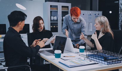 Multiracial business people having meeting