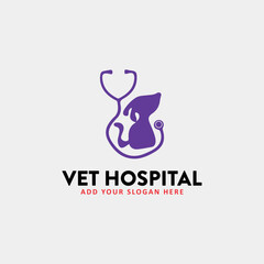 veterinary vet pet logo design vector
