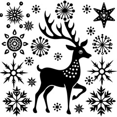 christmas seamless pattern with deer