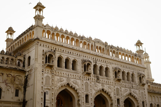 Complex carvings on the gateway of Asifi Mosque in Lucknow, India.