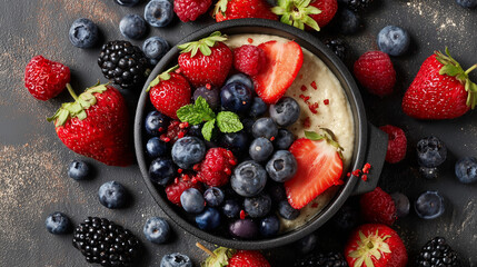 Healthy Breakfast Bowl With Fresh Berries