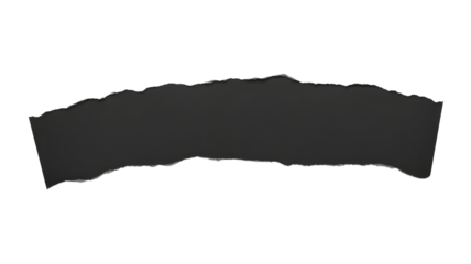Isolated black torn paper piece on a black background image view