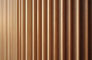 Obraz premium Vertical wooden planks arranged side by side. Wooden slats in different shades of brown. Natural wood texture. Pattern of wooden boards. Wooden surface for background or design.