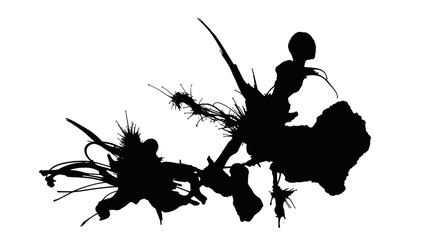 Dynamic abstract dark silhouette cluster suggesting chaotic energy or complex organic forms