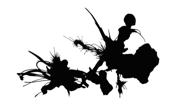 Dynamic abstract dark silhouette cluster suggesting chaotic energy or complex organic forms