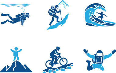 Adventure Sport Cycling Mountain Exploration Icon