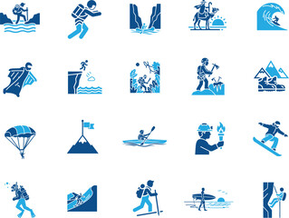 Adventure Sport Outdoor Extreme Activity Icon