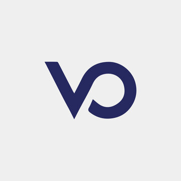letters ov or vo text logo design vector