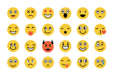 Cartoon faces vector icons. Characters vector set.
