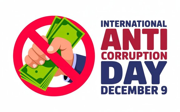 Strong visual message promoting anti-corruption awareness with bold graphics.