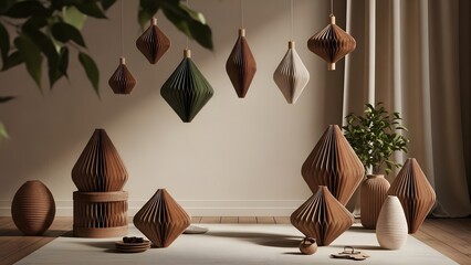 Modern living room interior design featuring luxury wooden furniture, a sofa, and classic home decor elements near a fireplace and window