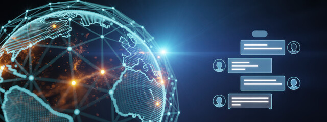 AI chatbot interface facilitates communication, chatbot, and AI interaction for automated user support and information exchange Vouch 
