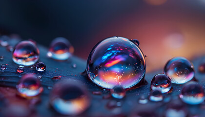 Naklejka premium drops of water on a glass